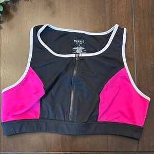 Torrid Black and Pink sports bra